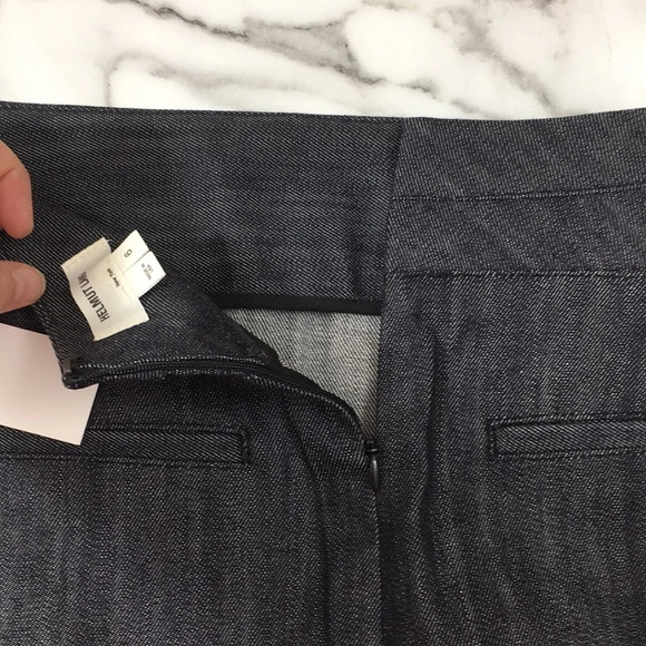 Helmut Lang Gray Pencil Mini Skirt Womens 6 Fabric Rinse Denim Cotton Blend - Picture 5 of 11